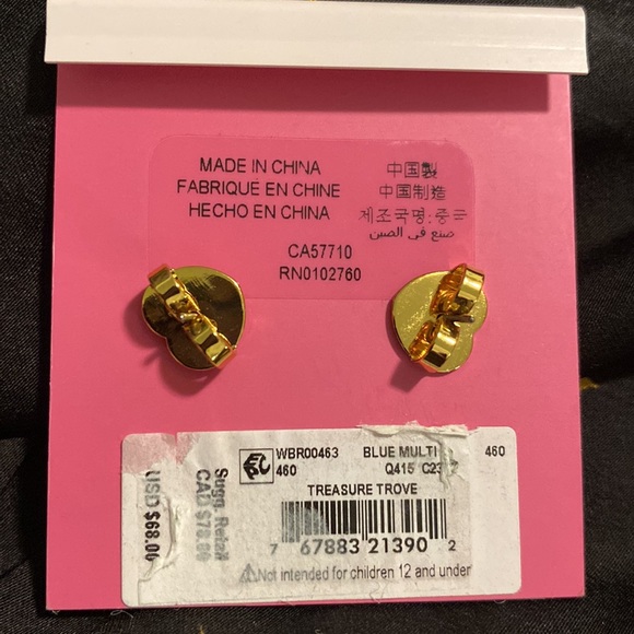 Kate Spade Treasure Trove Drop Earrings blue and green crystals - Picture 6 of 7